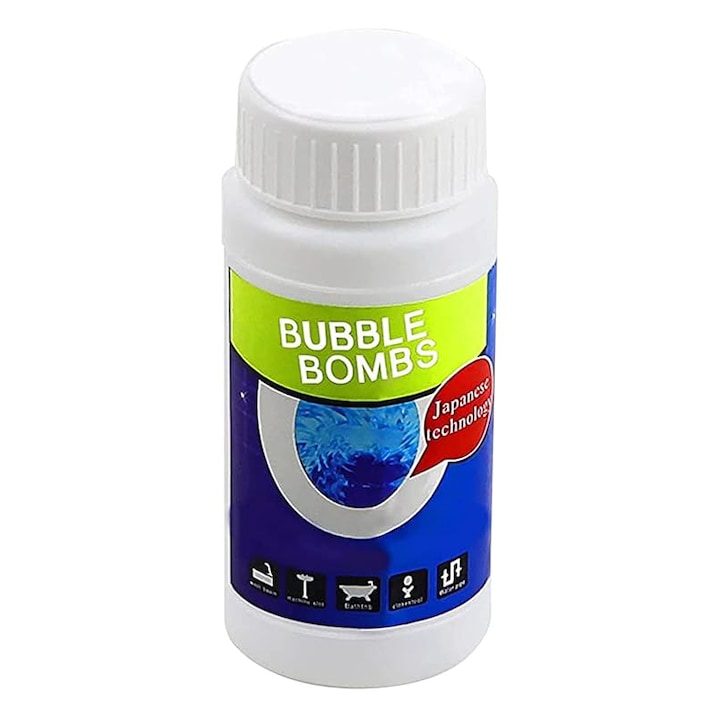 Solutie SUPER TRENDS® Pentru Desfundarea Tevilor Bubble Bombs Japan, 100g, Curatator Puternic Pentru Chiuveta si Canalizare, Granule Magice Efervescente Pentru Curatare Rapida