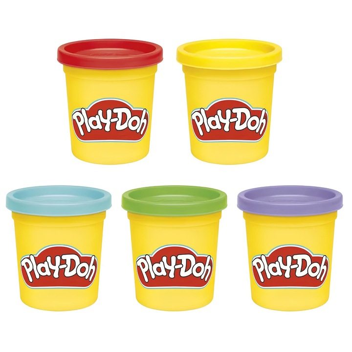 Комплект пластилин за деца, ANGMAD, Play-Doh, 5 цвята, идеален за дома или учебни дейности (училище и/или детска градина), общо количество: 567гр, мин. препоръчителна възраст 3+ години