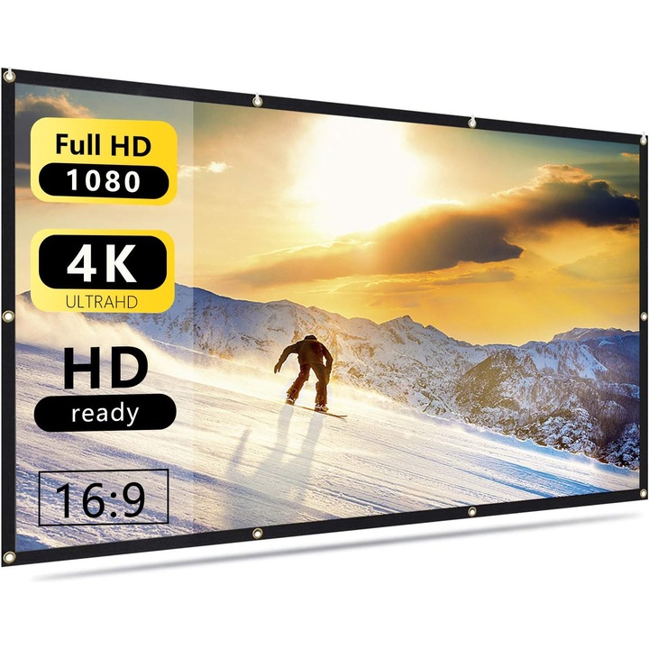 Hordozható vetítővászon Jscreen, 16:9, 60 hüvelyk, összecsukható