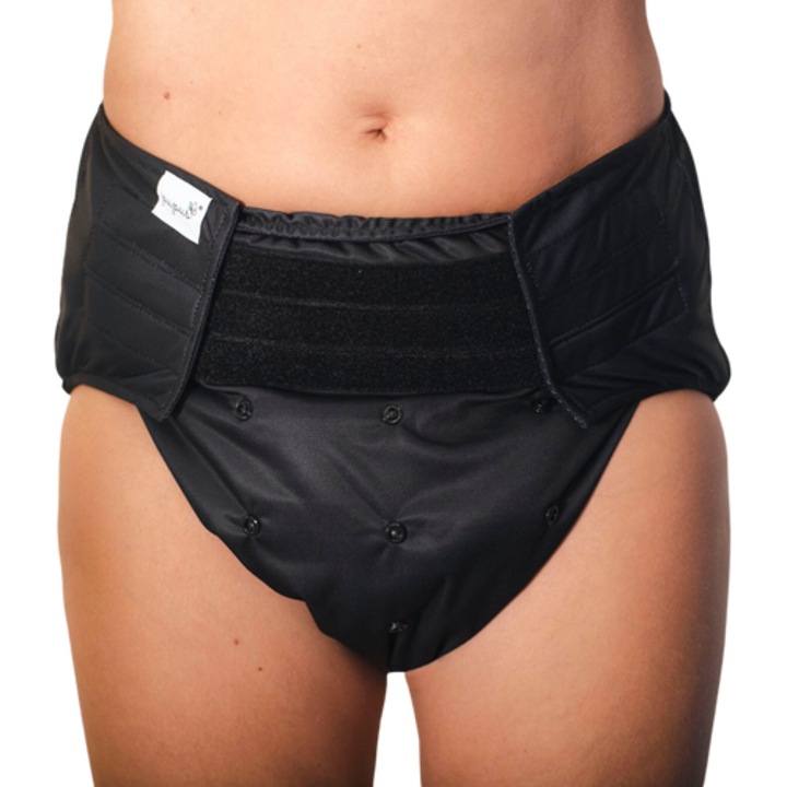 Scutec reutilizabil pentru adult cu insertie - NEGRA - marime S/M/L - 68-128cm impermeabila set cu 1 insert bambus