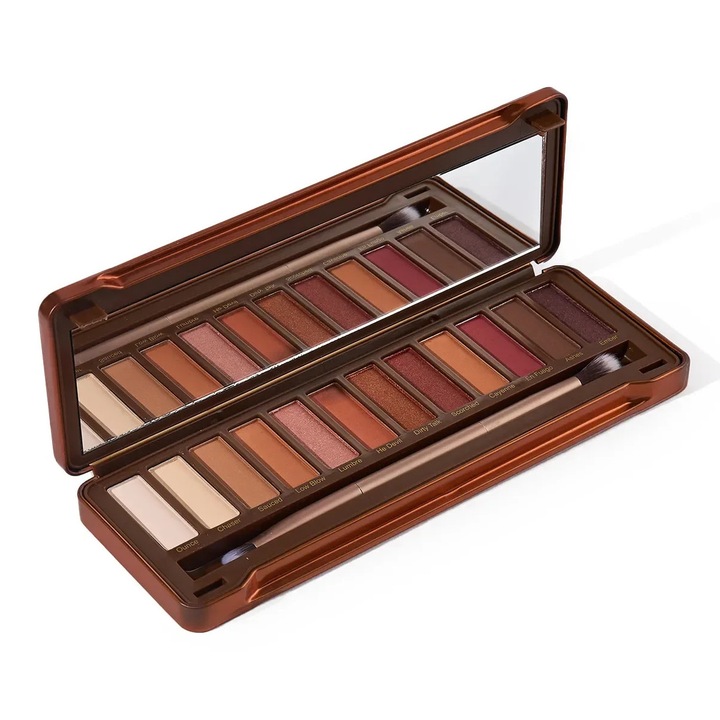 Paleta Farduri de Pleoape Face Complex, 12 nuante, culoare Maro Terracotta, No 02