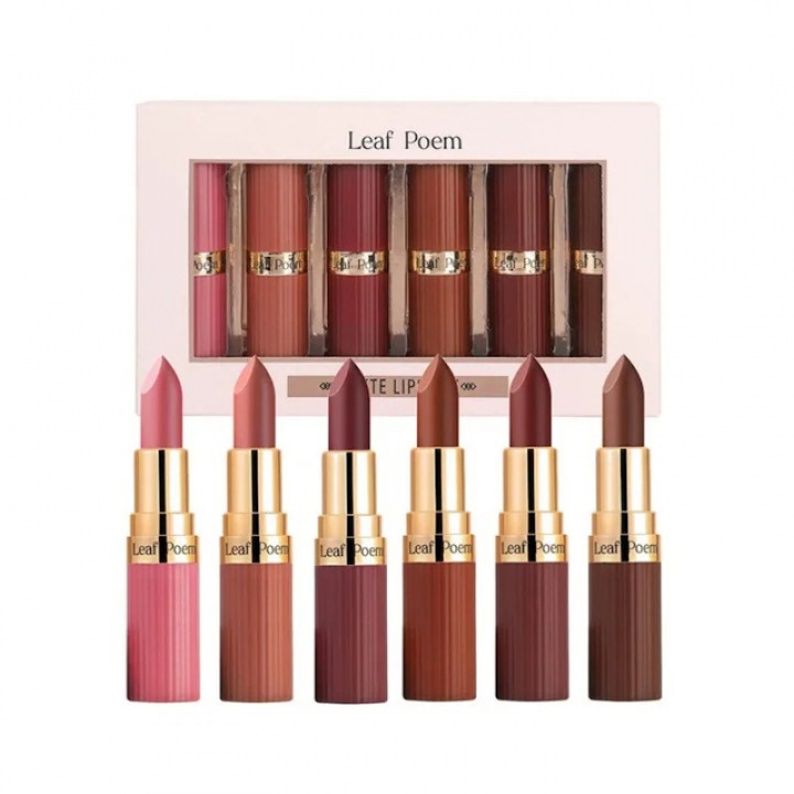 Комплект от 6 водоустойчиви матови червила AjieQaQ, разнообразни цветове, лесно нанасяне