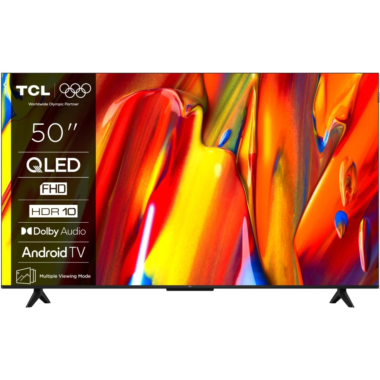 Televizor Smart QLED TCL 50V5C, 126 cm, Full HD, Negru