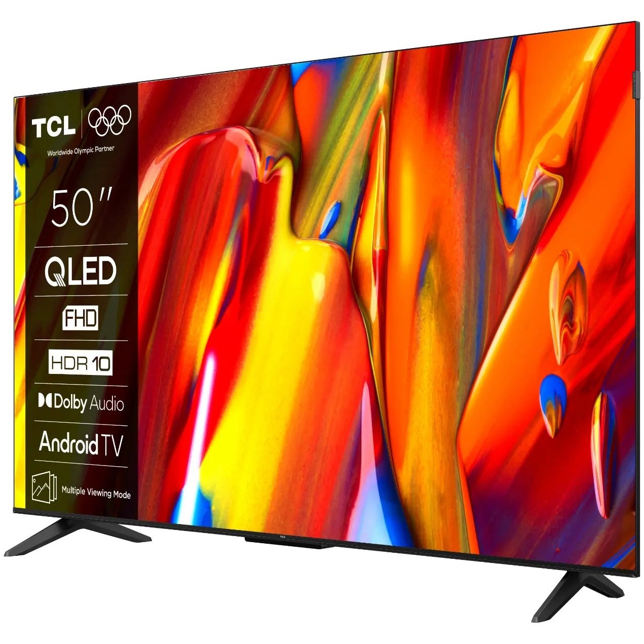 Televizor Smart QLED TCL 50V5C, 126 cm, Full HD, Negru