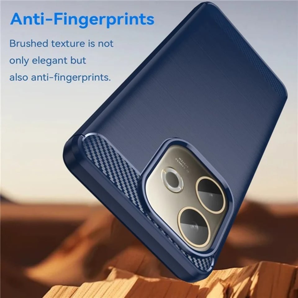 Husa pentru Oppo A5 Pro 5G / A5 Pro 4G, SKYDDAR INNOVATION, Carbon Silicone, din Silicon Premium, Slim, cu textura Fibra Carbon, Albastru, set cu sticker