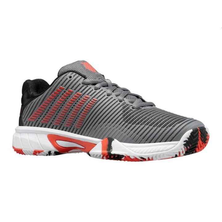 Pantofi sport pentru copii K-Swiss Hypercourt Express 2 HB, gri/negru/portocaliu, 35 EU