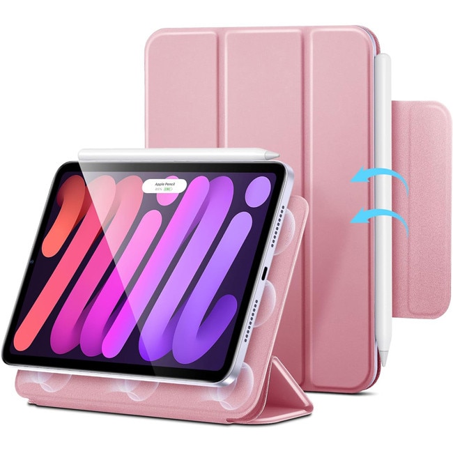Husa tableta ESR Rebound Magnetic cu Clasp, roz, pentru iPad mini 6/7, functie de suport