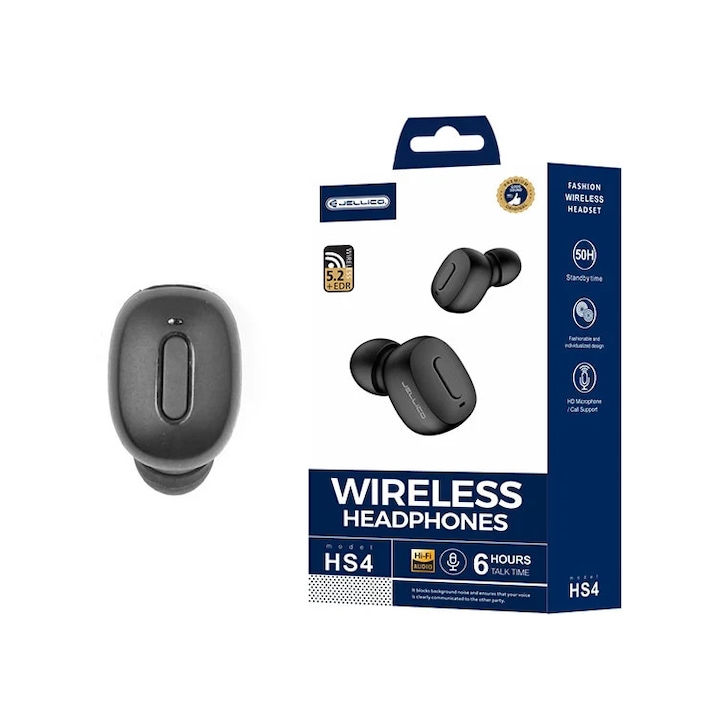 Casti Wireless, SIIPRO TWS-109B, Bluetooth 5.4, rezistente la apa, culoare neagra