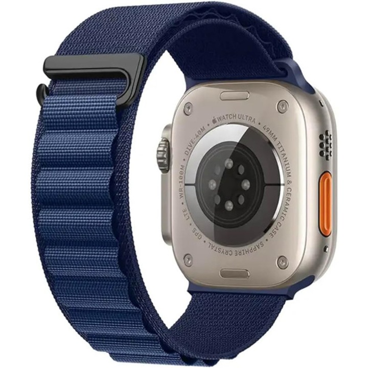 Bratara din nailon Orso Alpine Loop pentru Apple Watch, albastra, 42/44/45/49mm, set
