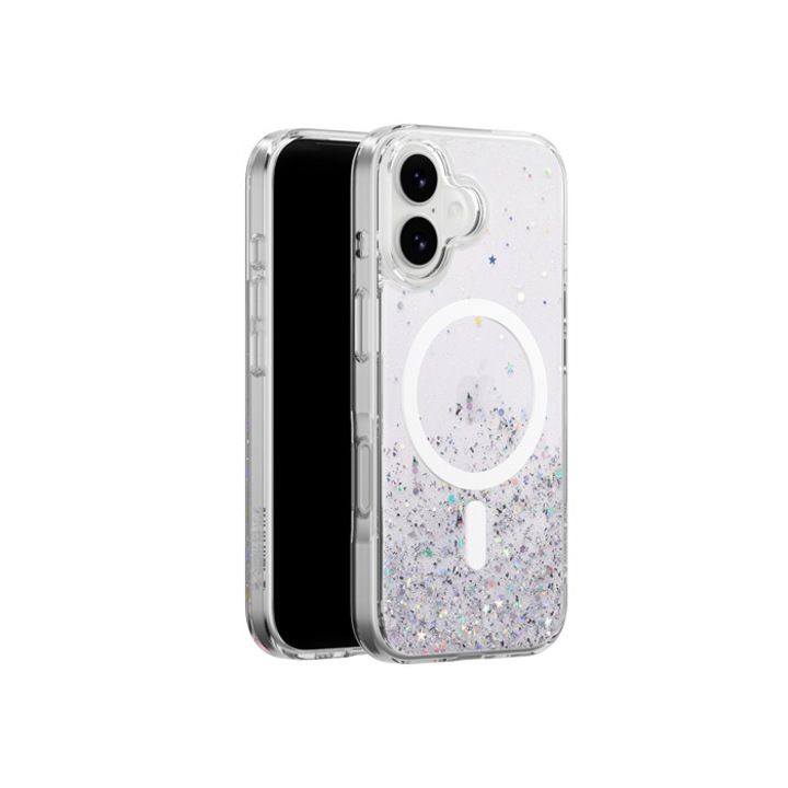 Husa telefon SwitchEasy Starfield M MagSafe transparent pentru iPhone 17, rezistenta la socuri, dimensiuni precise