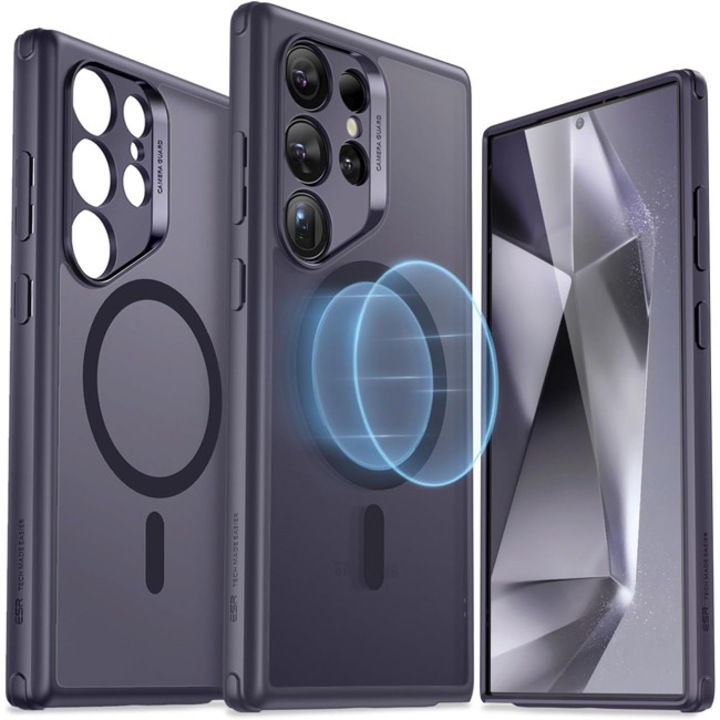 Husa telefon ESR Classic Hybrid HaloLock MagSafe, violet inghetat, pentru Samsung Galaxy S24 Ultra, protectie sporita, rezistenta la socuri