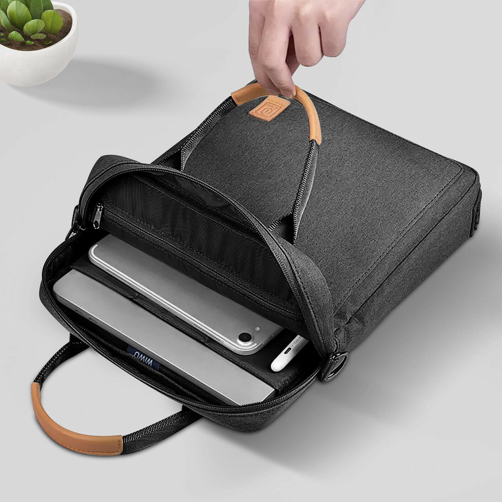 Geantă universală pentru tabletă Wiwu, impermeabilă, neagră, 12,9 inch, 35x26x5cm