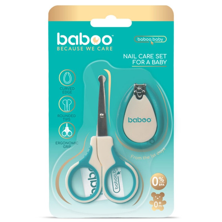 Set Ingrijire Unghii Bebe Cu Forfecuta Si Unghiera Baboo - 0 luni+