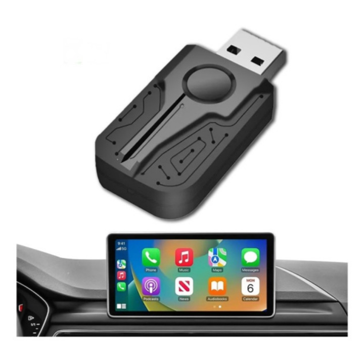 Adaptor wireless idealSTORE CarPlay si Android Auto 2 in 1 compatibil iOS si Android, Navigatie, muzica, apeluri hands-free, aplicatii mobile