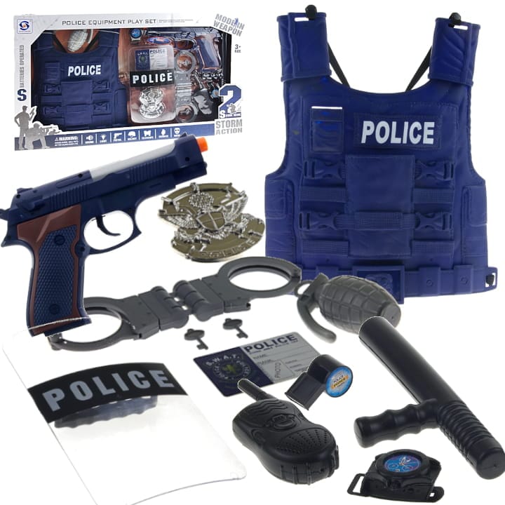 Set costum politist, Pegaz, vesta, pistol cu sunet, 3ani+