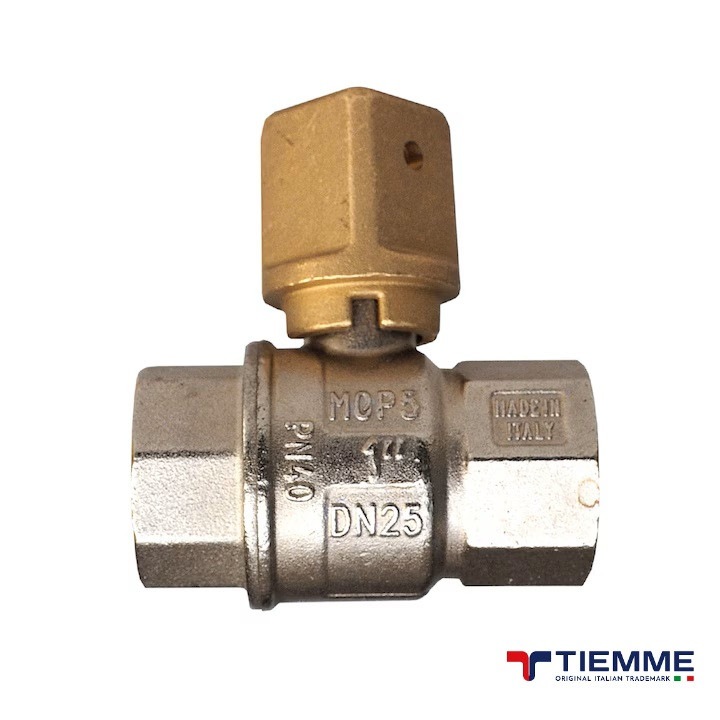 Robinet de concesie cu bila Tiemme Uragano, filet interior-interior, alama, 1"