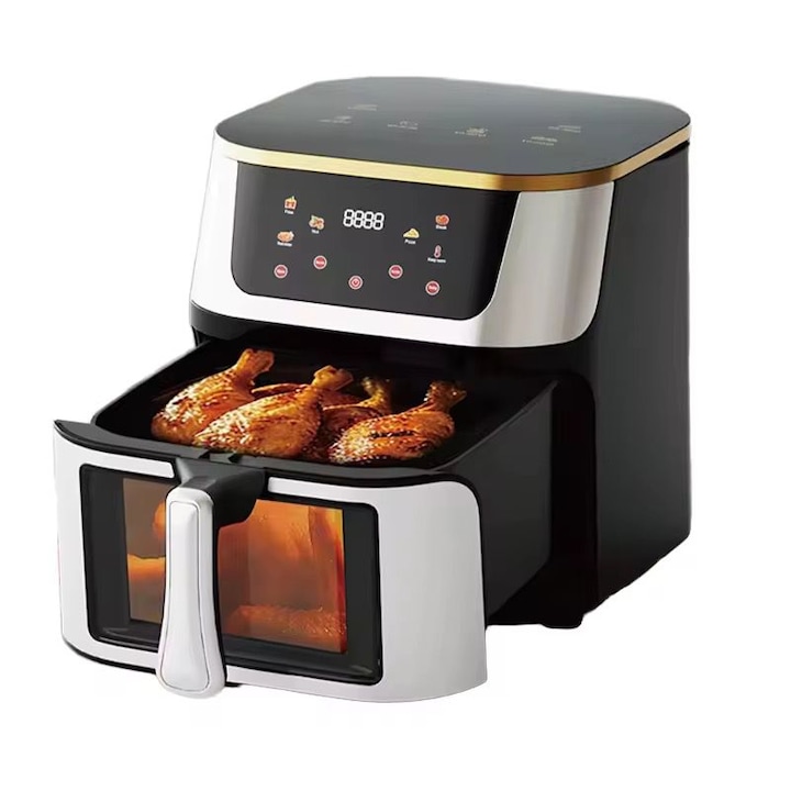 Friteuza inteligenta cu aer SUEVA® air fryer multifunctional, fara ulei, capacitate mare 6 L, 2400 W, ecran LCD tactil, German technology