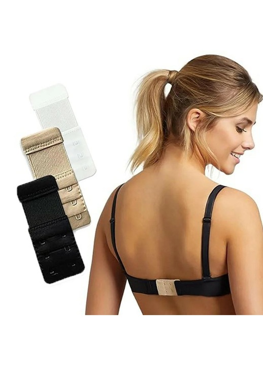 Extensor sutien, Tovbmup, 3 agatatoare, elastic, set 3 bucati, LRTM