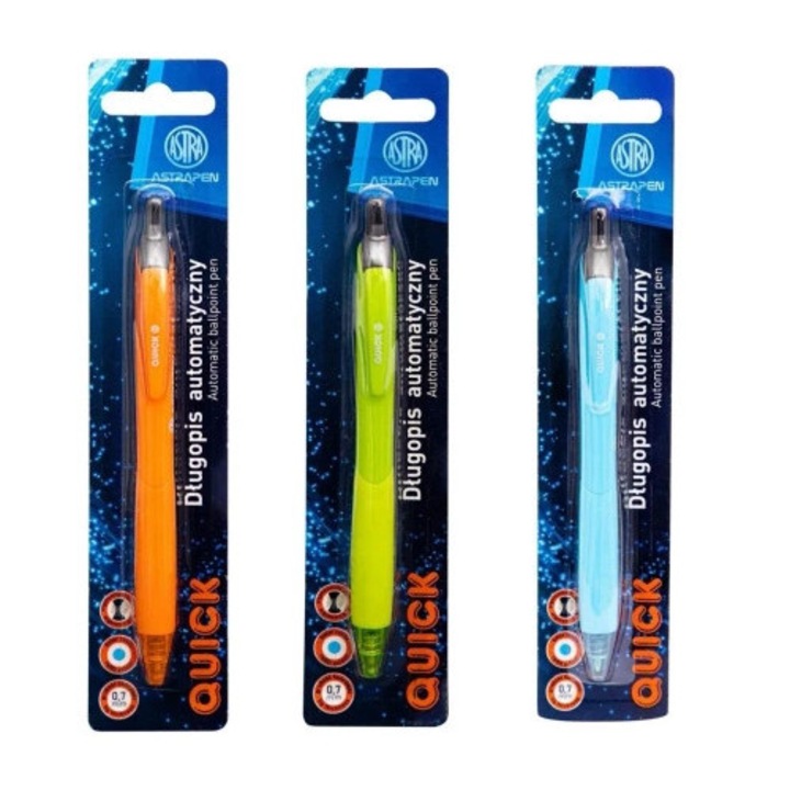 Pix automat Quick 0,7mm, ASTRA, mix culori, ergonomic