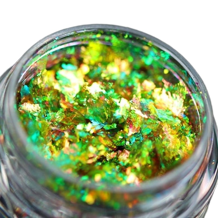 Pigment pehely PK122 (zöld-pezsgő-arany-rózsa) sminkhez KAJOL Beauty