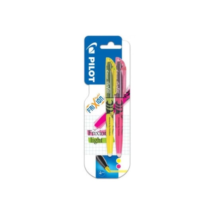 Set 2 markere evidentiatoare Pilot Frixion Light, culori neon, 4 mm
