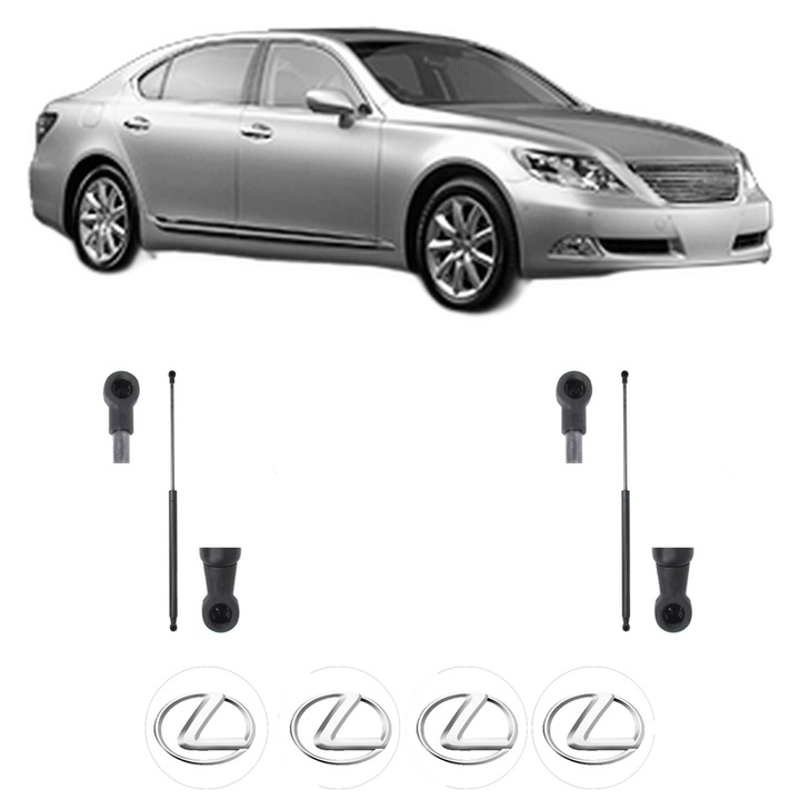Set amortizoare capota pentru LEXUS LS (_F4_) din 2006-2012, 2 bucati, KROSNO, 4 stickere auto LEXUS
