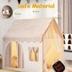 Cort de joaca pentru copii WALALLA, design cu perdea dubla, detasabil, loc de joaca pentru copii, lumini LED, durabil, interior/exterior, potrivit pentru baieti si fete cu varsta cuprinsa intre 3 si 13 ani, 120 x 100 x 130 cm, kaki