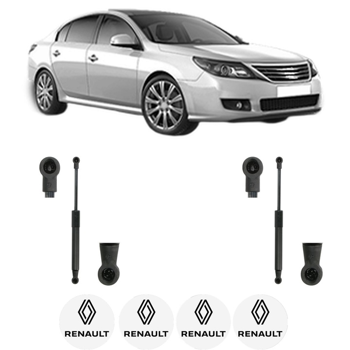Set amortizoare capota pentru RENAULT LATITUDE (L70_) din 2010-2011, 2 bucati, KROSNO, 4 stickere auto RENAULT