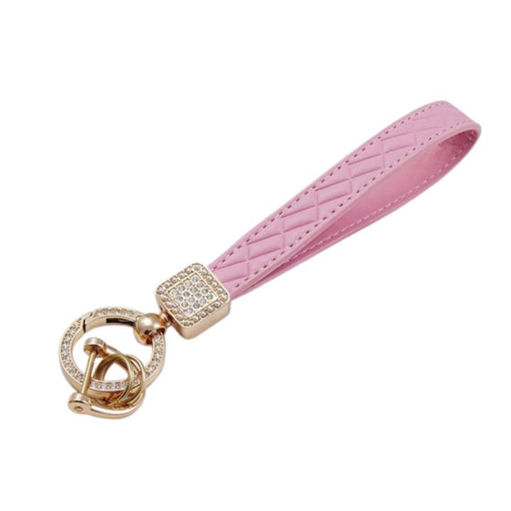 Kreatív, női autós kulcstartó zsinórral, pároknak, rózsaszín