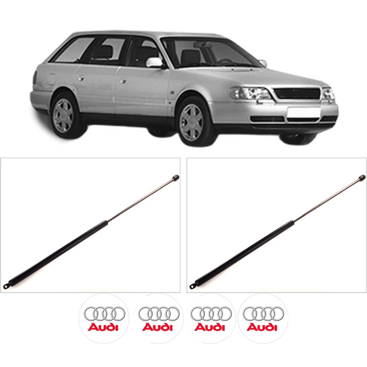 Set amortizoare capota pentru AUDI A6 C4 Avant (4A5) din 1994-1997, 2 bucati, KROSNO, 4 stickere auto AUDI