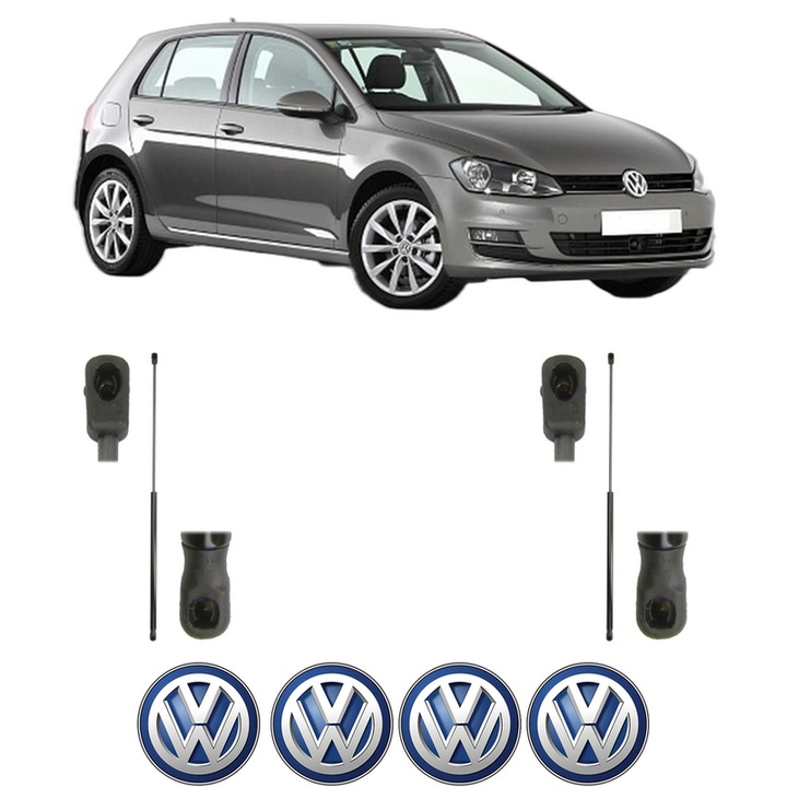 Set amortizoare capota pentru Volkswagen GOLF VII (5G1, BQ1, BE1, BE2) din 2012-2021, 2 bucati, MAGNUM TECHNOLOGY, 4 stickere auto Volkswagen