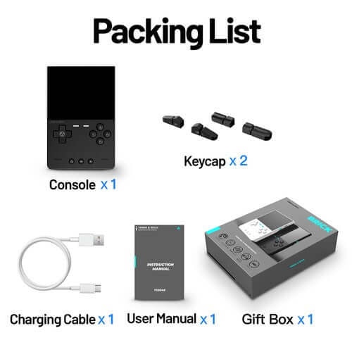 Consola portabila emulatoare TRIMUI Brick – Knights Starter Pack Combo, 64GB, Alb