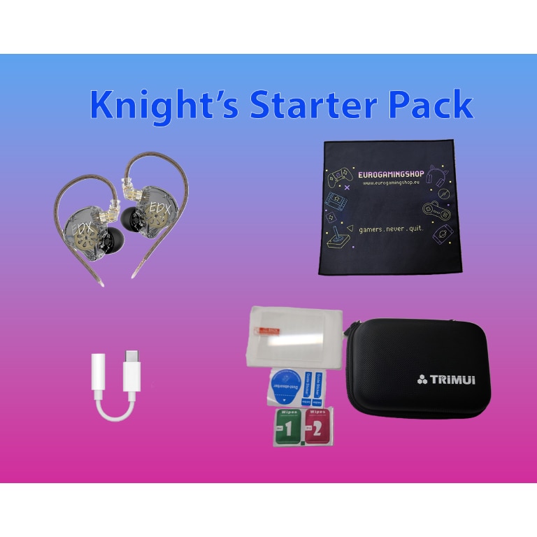 Consola portabila emulatoare TRIMUI Brick – Knights Starter Pack Combo, 64GB, Alb