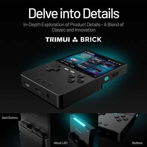 Consola portabila emulatoare TRIMUI Brick – Knights Starter Pack Combo, 64GB, Alb