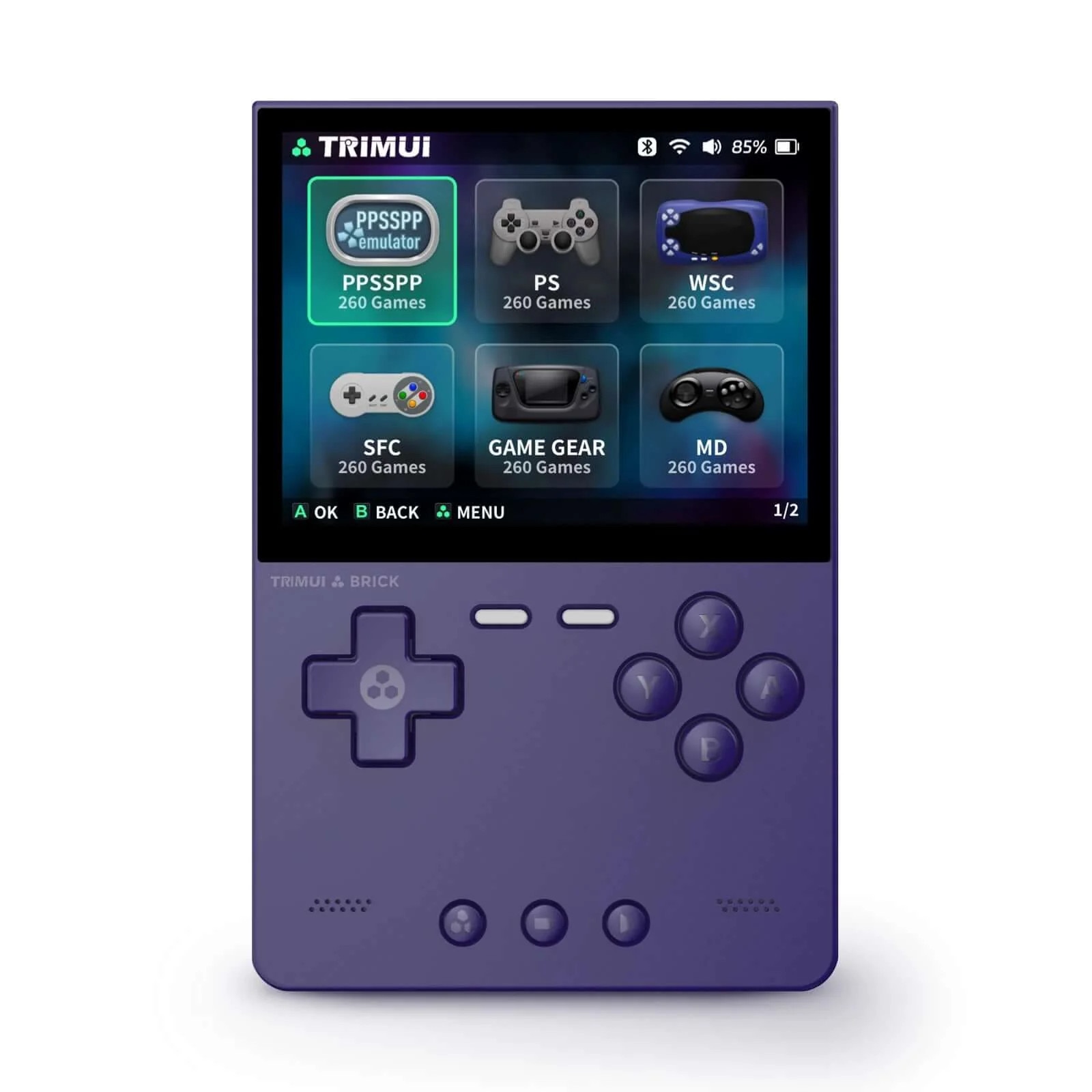 Consola portabila emulatoare TRIMUI Brick – Knights Starter Pack Combo, 64GB, Mov