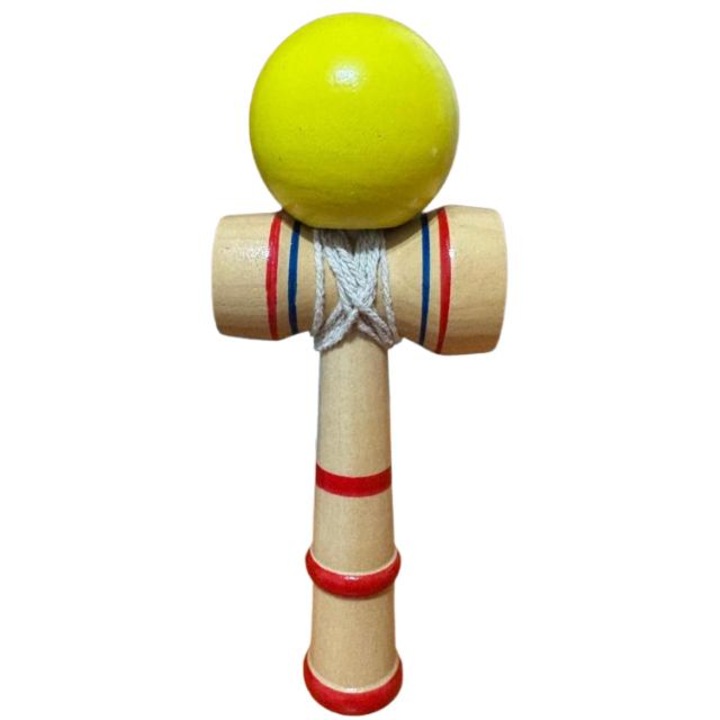 Японска дървена кендама, с жълта топка