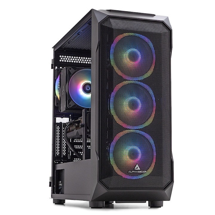 PC Gaming DRAGON Legendar HyperPlus, Intel i5-14400F 2.5GHz, 32GB DDR5, 1TB SSD, RTX 4070 12GB GDDR6, Iluminare RGB