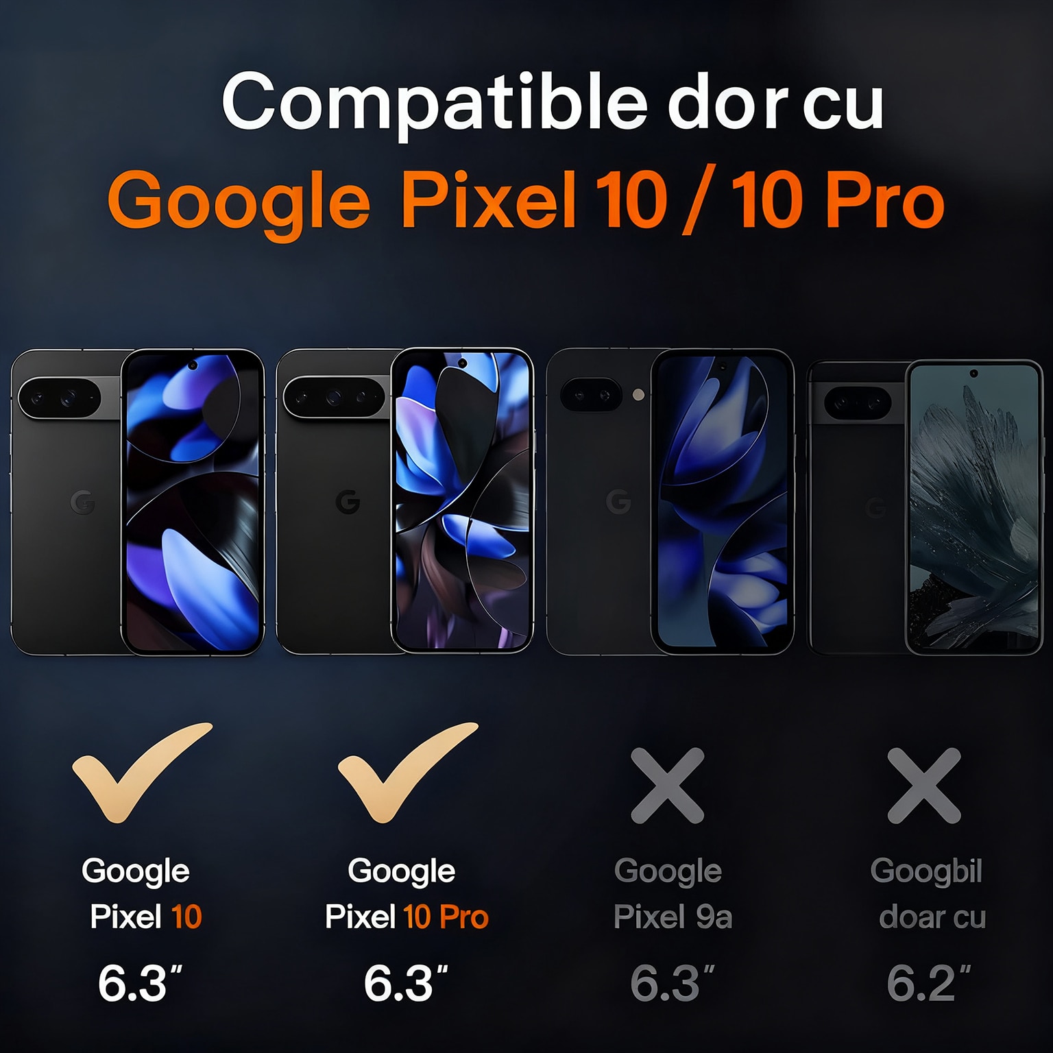 Husa magnetica pentru Google Pixel 10/Pixel 10 Pro, Compatibila cu MagSafe, Spate Mat Translucid, Anti-amprenta, Protectie margini camera, Protectie la Impact, Negru/Transparent mat