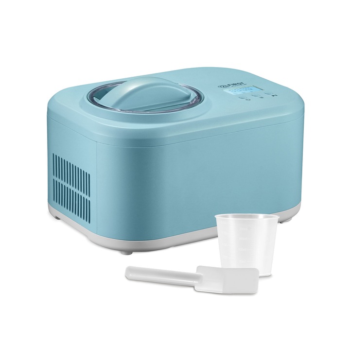 Masina de inghetata TZS First Austria 1L cu compresor 100W – Ice Cream Maker 3 in 1 pentru inghetata, sorbet & iaurt, LCD, Mint