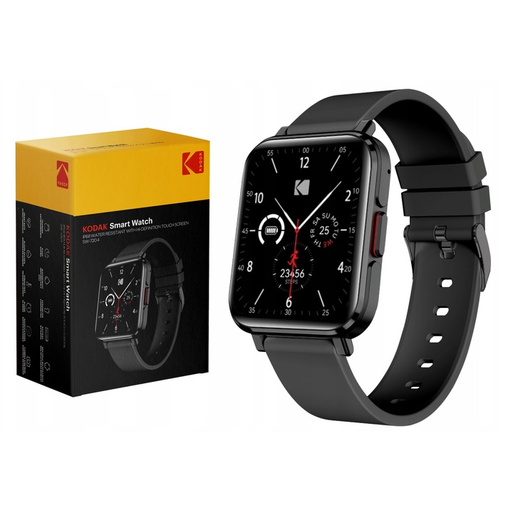 Ceas inteligent Kodak SW-7204, ecran 1, 85 inch, GPS, IP68, negru