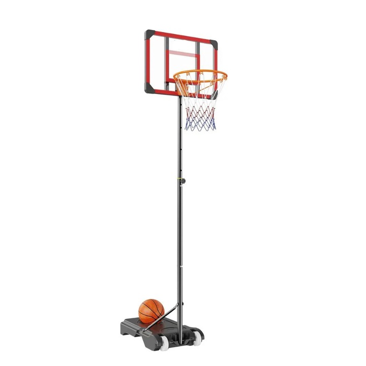 Kosárlabda palánk, hordozható állítható alap, beltéri és kültéri, 112 cm, 1,2-30 m