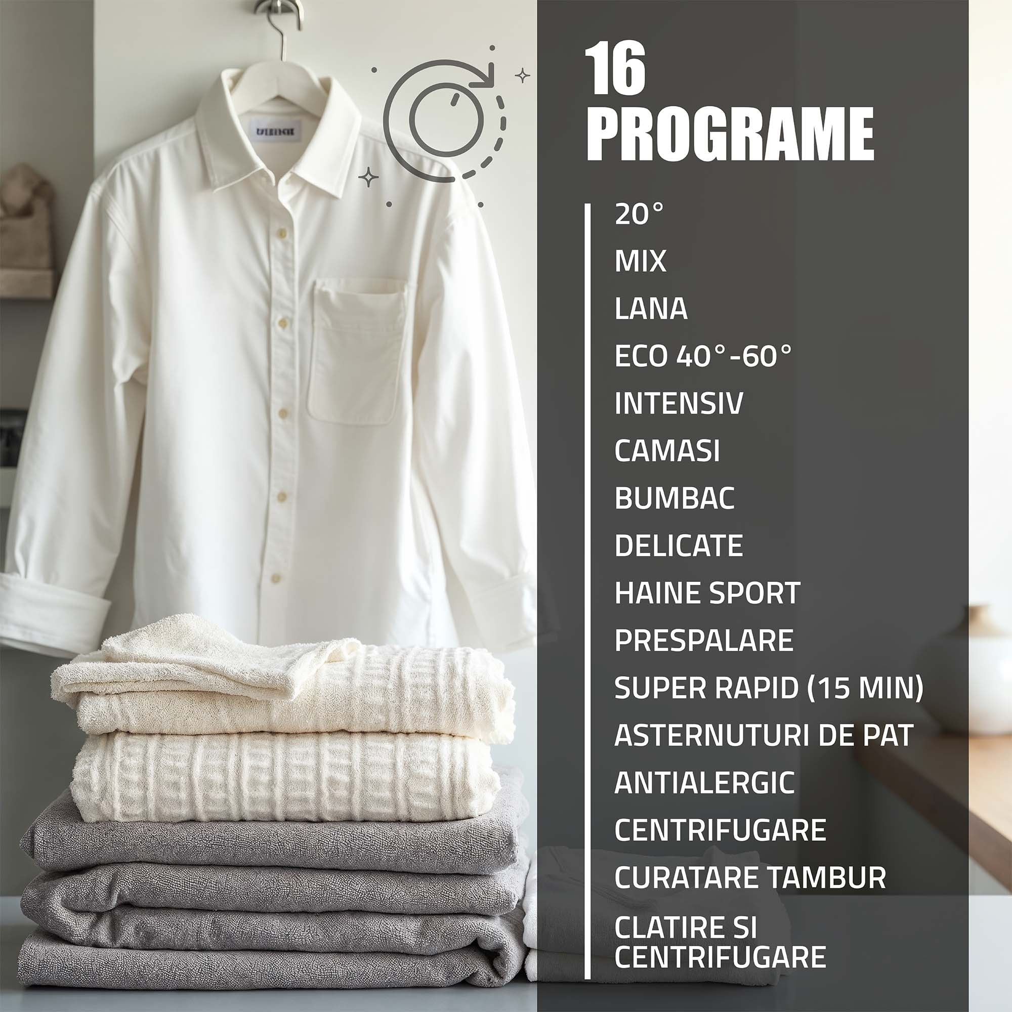 Masina de spalat rufe Samus WSEDI7148, 7 kg, Motor inverter, Display LED, 16 programe, 1400 rotatii, Clasa energetica A – 10%, Reincarcare cu rufe in timpul spalarii, Alb