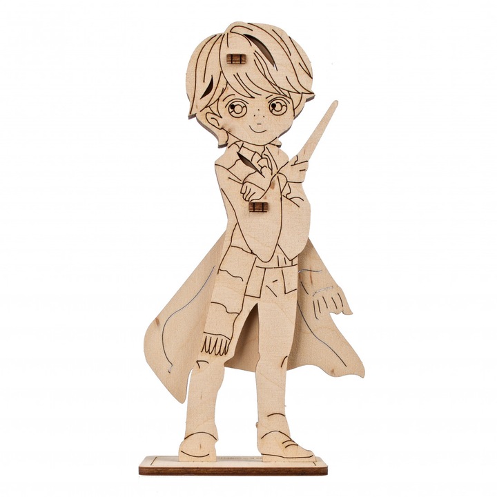Model de colorat Ronald Weasley, Ugears, lemn, 7.7x15.2x3.8cm, set de 5 componente