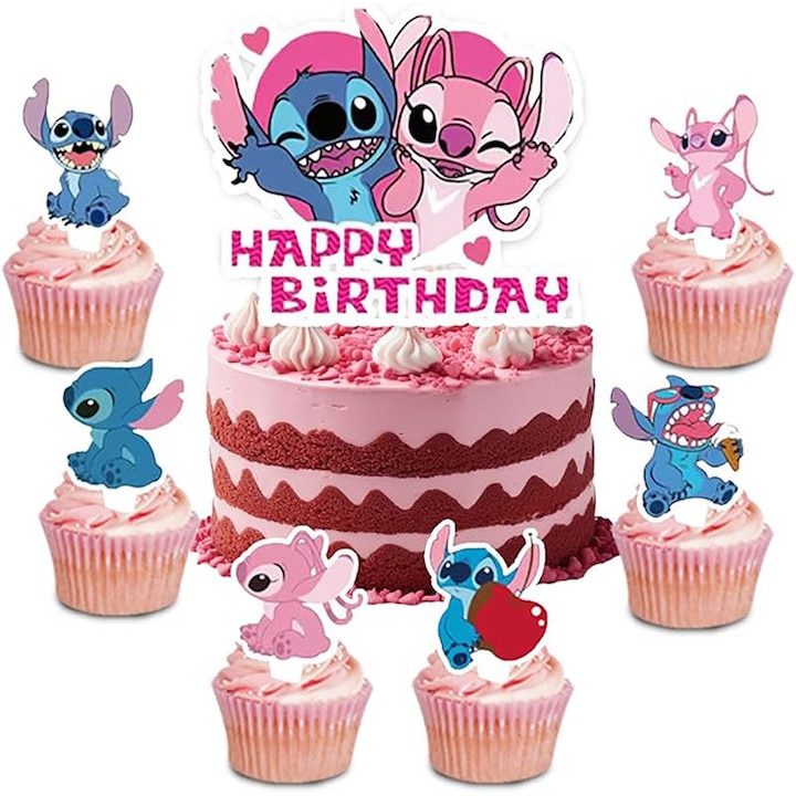 Комплект 13 декорации за торта, Omelivon, брокат, безопасност на храните