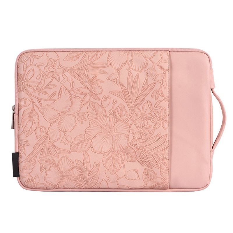 Husa laptop NAXSIR 13", impermeabilă, 2 buzunare, Roz, 36x26cm