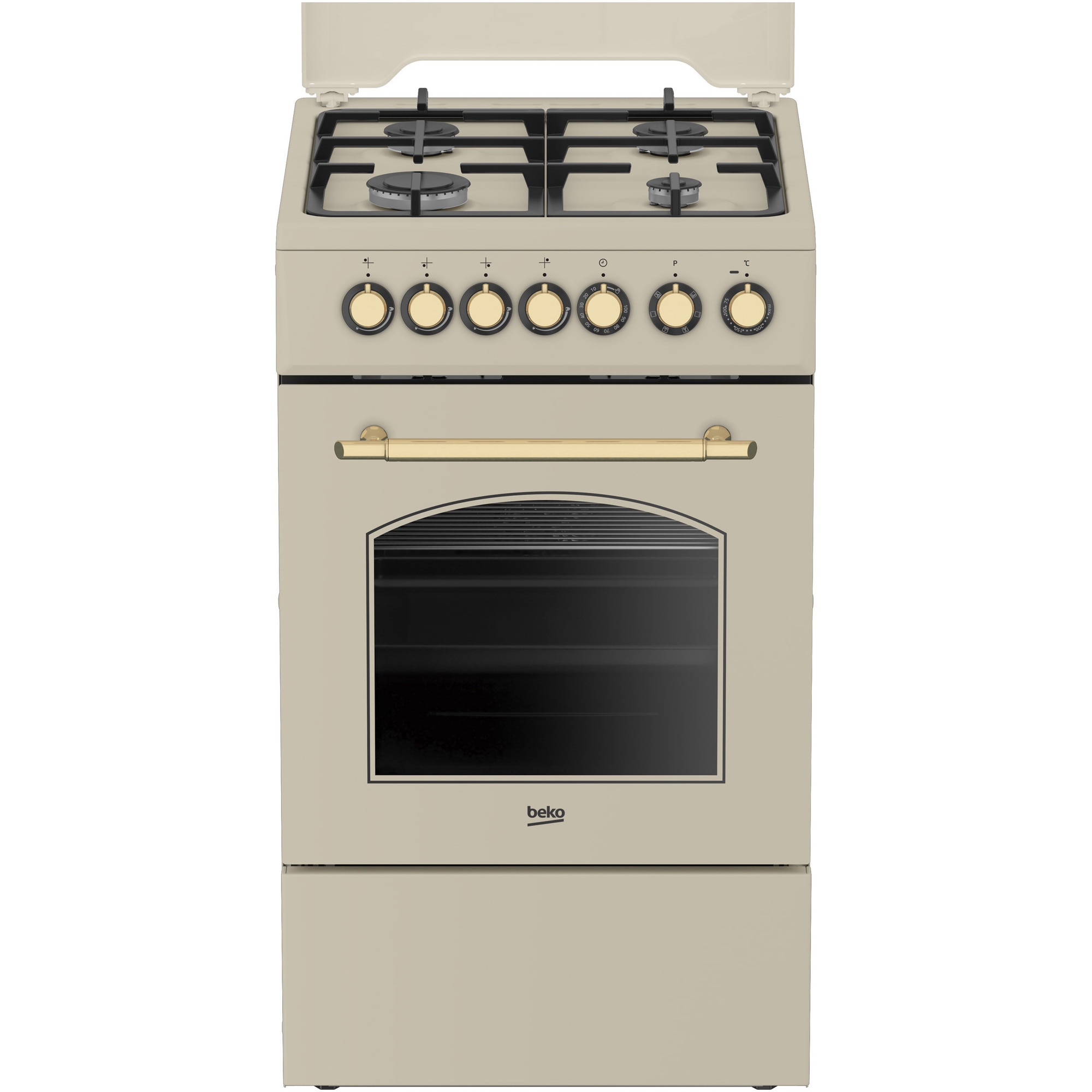 Aragaz mixt Beko FSE52135DCRSN, 4 arzatoare, Clasa A, 5 functii, Bej