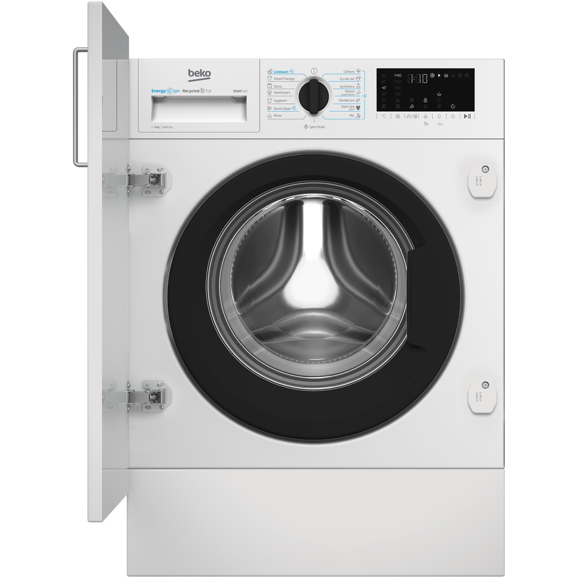 Masina de spalat rufe incorporabila BEKO B3WBT681415W, EnergySpin, SteamCure , 1400rpm, 8 kg, Clasa A, Alb