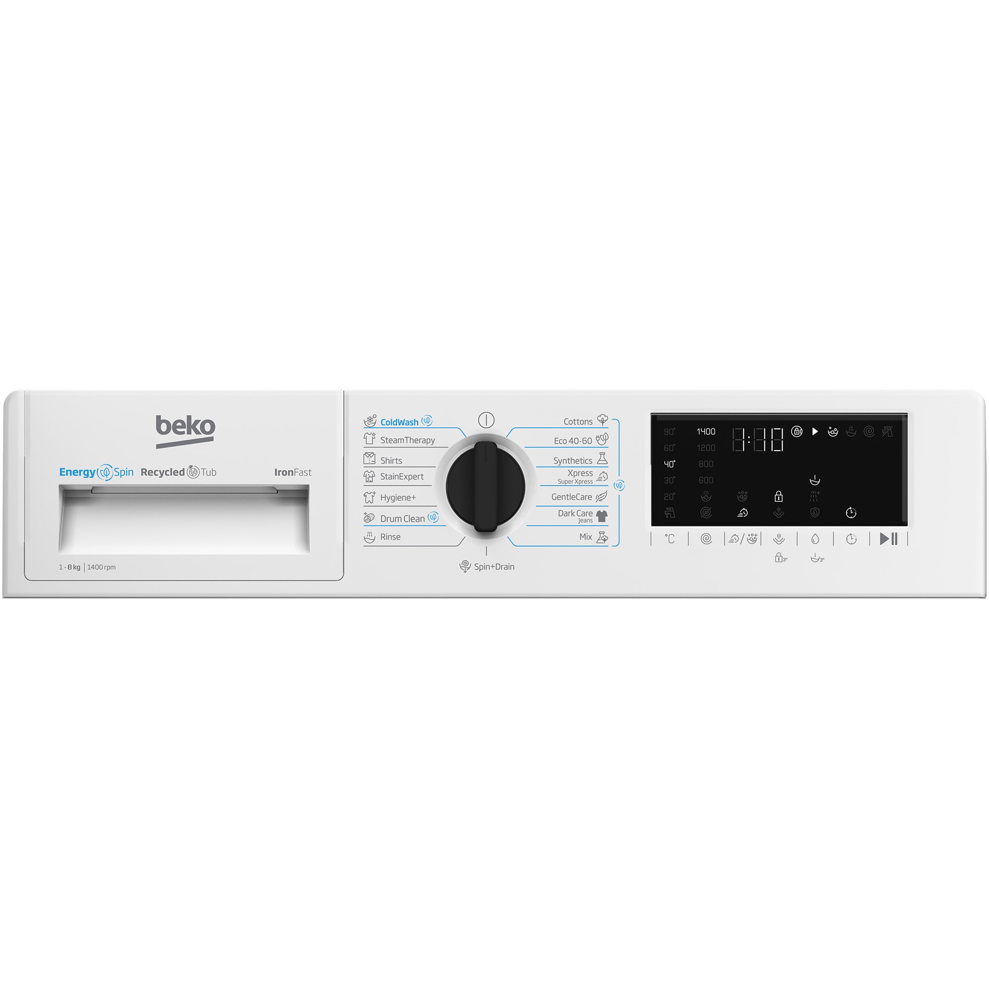 Masina de spalat rufe incorporabila BEKO B3WBT681415W, EnergySpin, SteamCure , 1400rpm, 8 kg, Clasa A, Alb