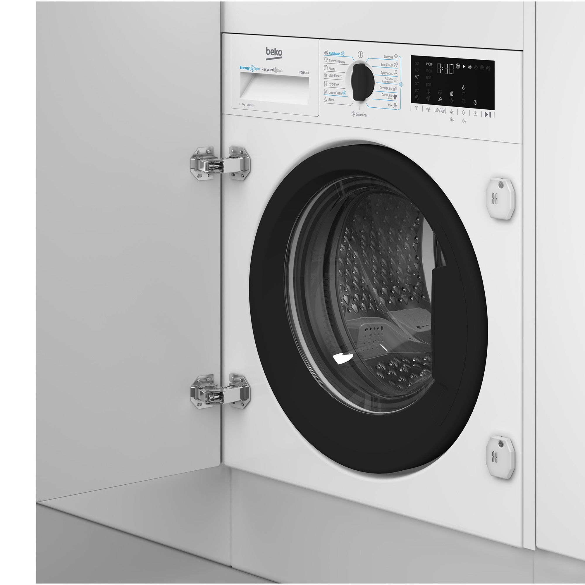 Masina de spalat rufe incorporabila BEKO B3WBT681415W, EnergySpin, SteamCure , 1400rpm, 8 kg, Clasa A, Alb