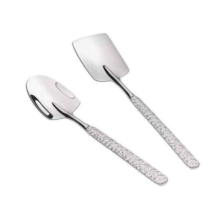 Комплект 2 лъжици, метал, сребрист